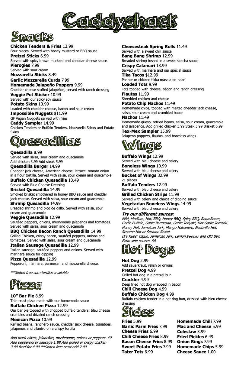 Caddyshack Bar & Grill Bar and Grill, Sports Bar, Wings